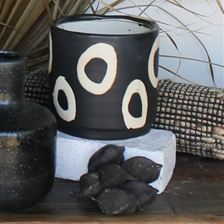 Circle of Life Vase - Black & Ivory