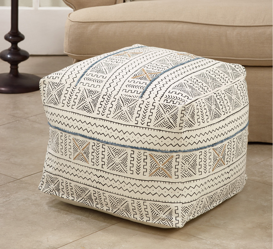 African Mudcloth Poufs