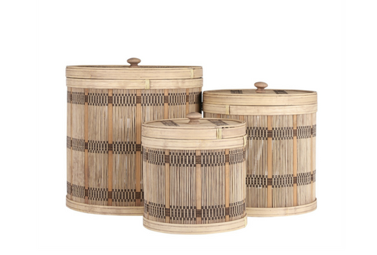 Bamboo Storage Baskets - Brown