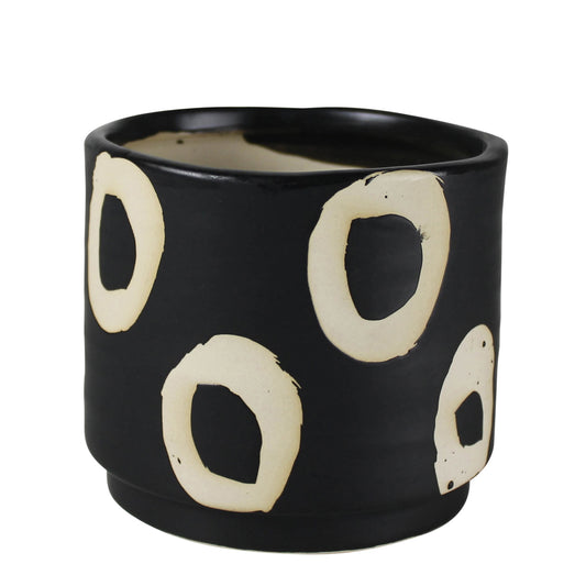 Circle of Life Vase - Black & Ivory