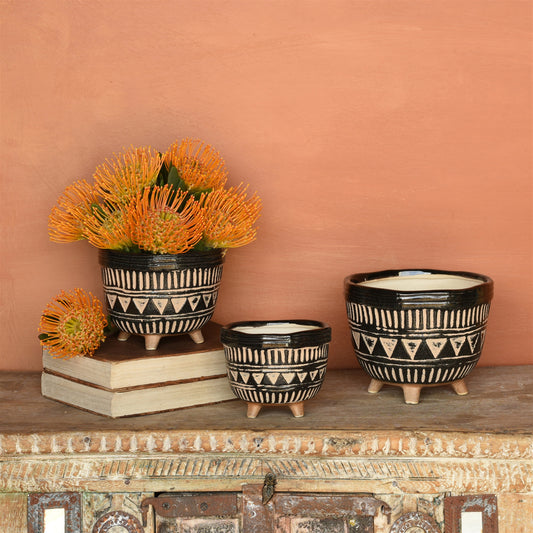 Egyptian Pyramid Hand Painted Bowls/Vases Small