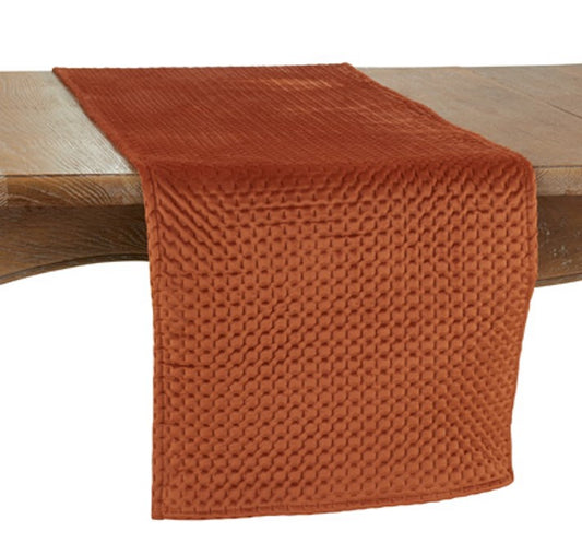 Velvet Table Runner Accent - Rust
