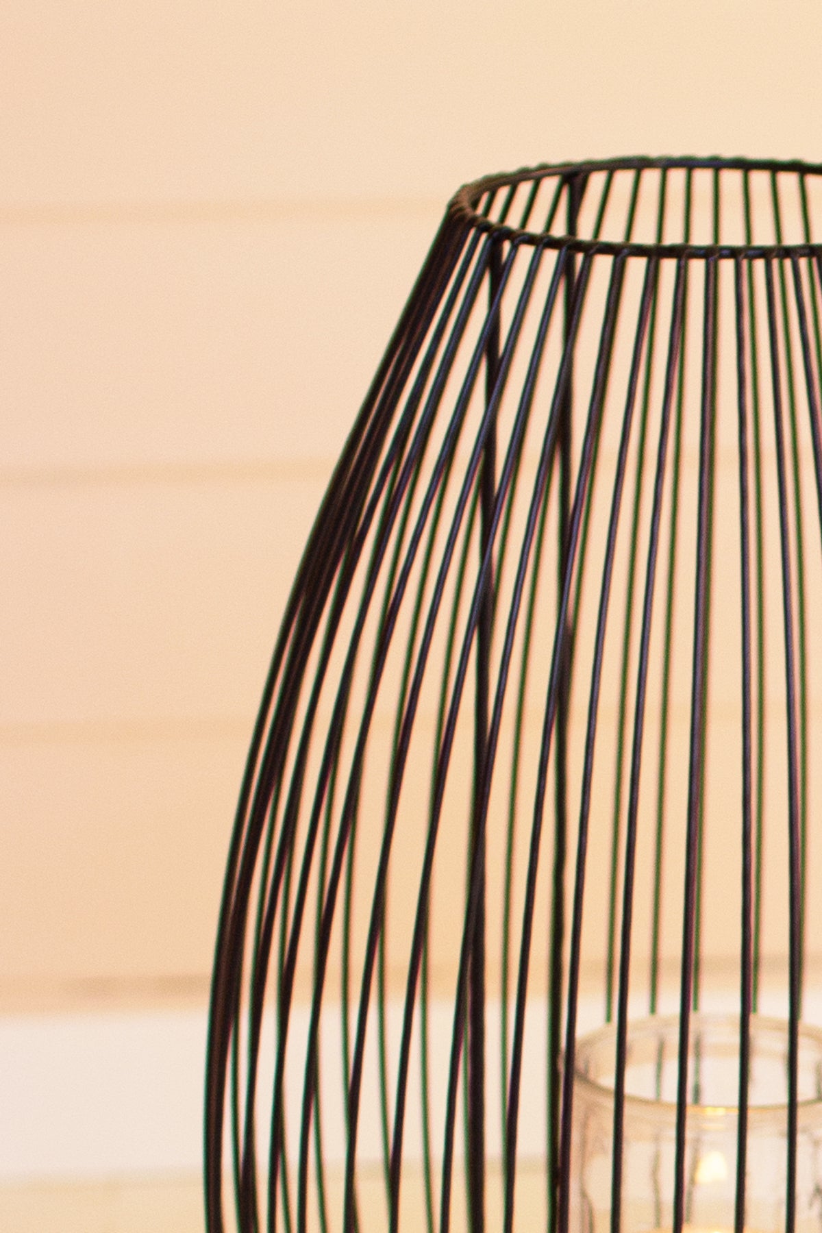 Standing Candle Lanterns - Black Iron (Set of 2)