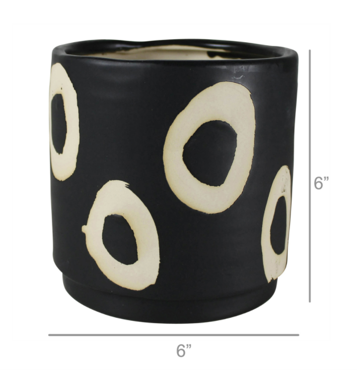 Circle of Life Vase - Black & Ivory