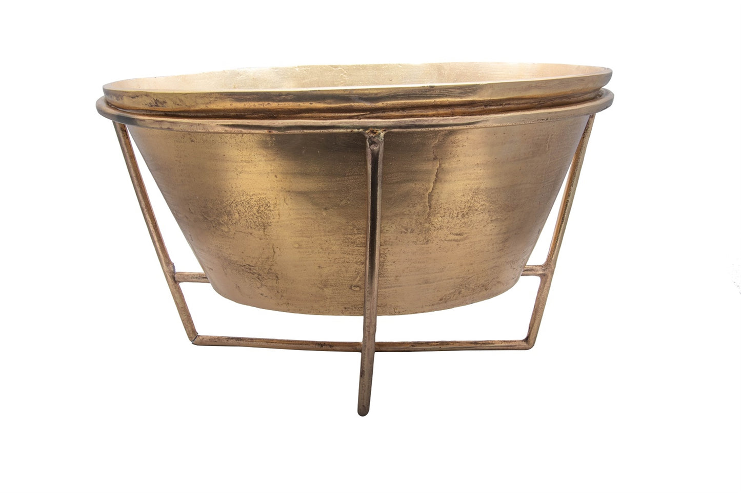 Large Antique Brass/Gold Cooler on Stand