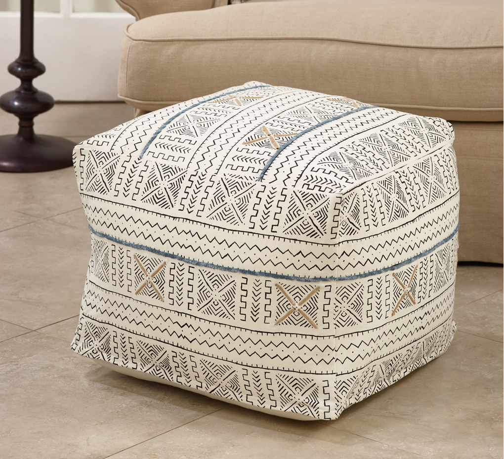African Mudcloth Poufs