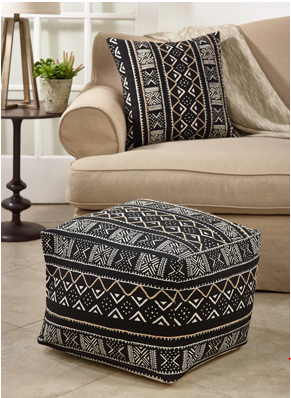 African Mudcloth Poufs