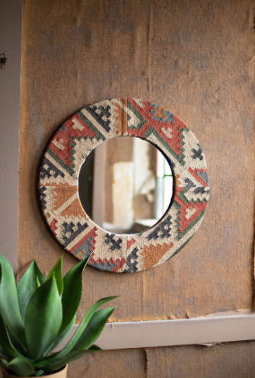 Round Wall Mirror Kilim