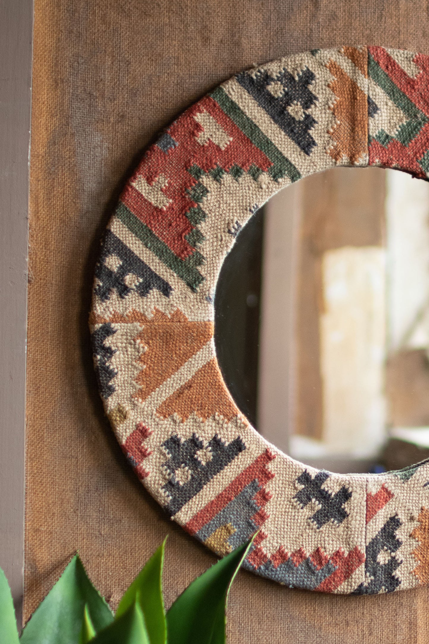 Round Wall Mirror Kilim