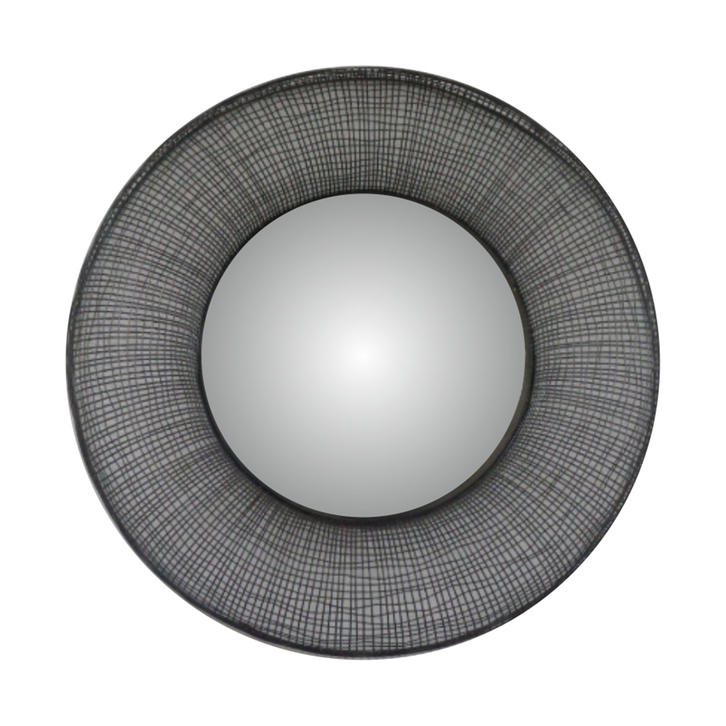 Round Black Wall Mirror - Large
