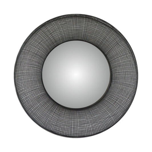 Round Black Wall Mirror - Large