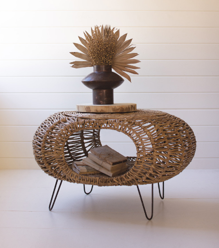 Coffee Table Made of Woven Seagrass