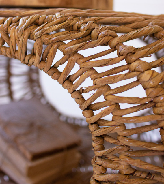 Coffee Table Made of Woven Seagrass